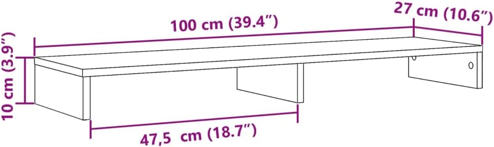 vidaXL Monitorständer, Unterbau Bildschirm Laptop Ständer, Tisch Erhöhung für PC Monitor Drucker, Bi