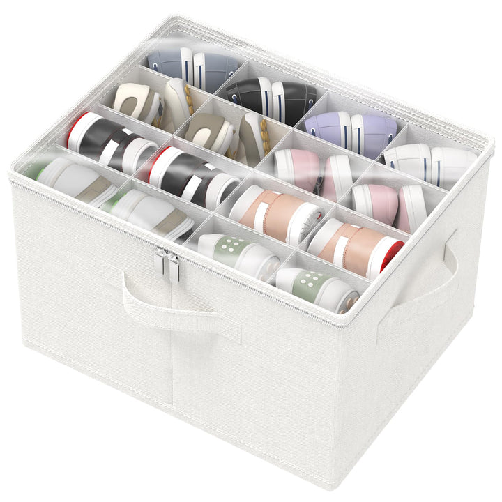 Schuhorganizer für Closet, Passt 16 Paare, Schuhe Organizer mit Durchsichtigem Deckel, Starke Aufbew