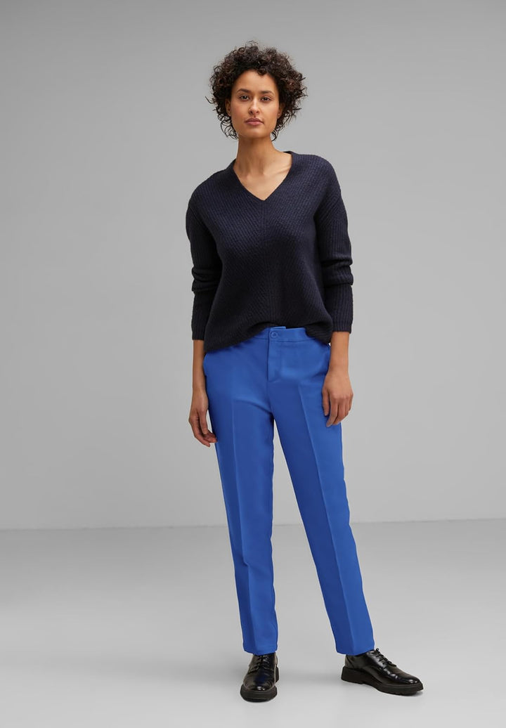Street One Damen Loose Fit Twillhose 36W / 30L Fresh Intense Gentle Blue, 36W / 30L Fresh Intense Ge