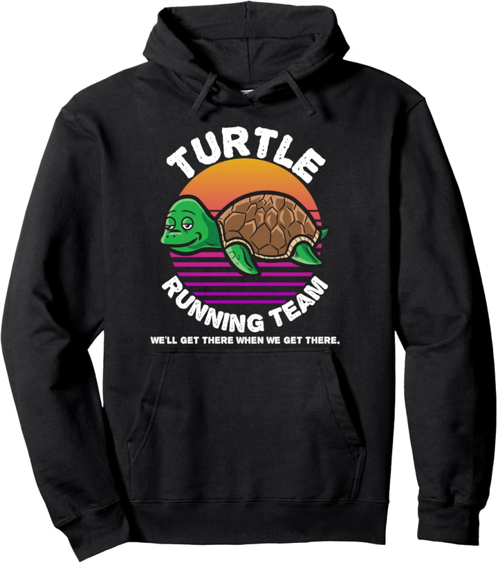 Funny Turtle Running Team Sweater Kids Men Women Gift Pullover Hoodie