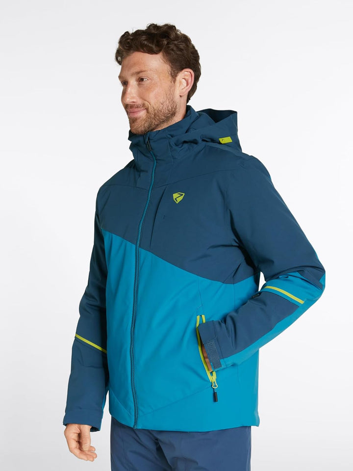 Ziener Herren Timpa Ski-Jacke/Snowboard-Jacke | atmungsaktiv, wasserdicht (1er Pack) 54 teal crystal