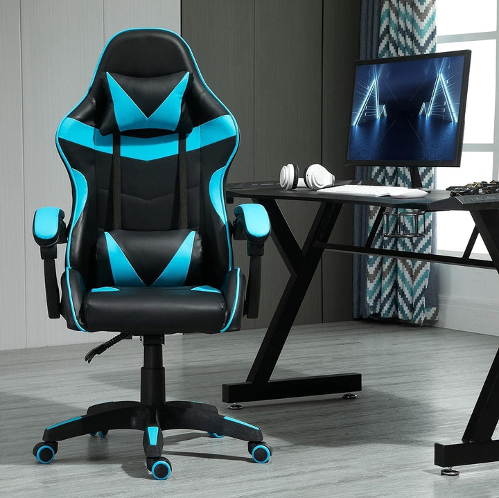 mcc direct Bürostuhl Ergonomisch, Schreibtischstuhl, Drehstuhl, Gaming Sessel, Gamingstuhl (Blau), B