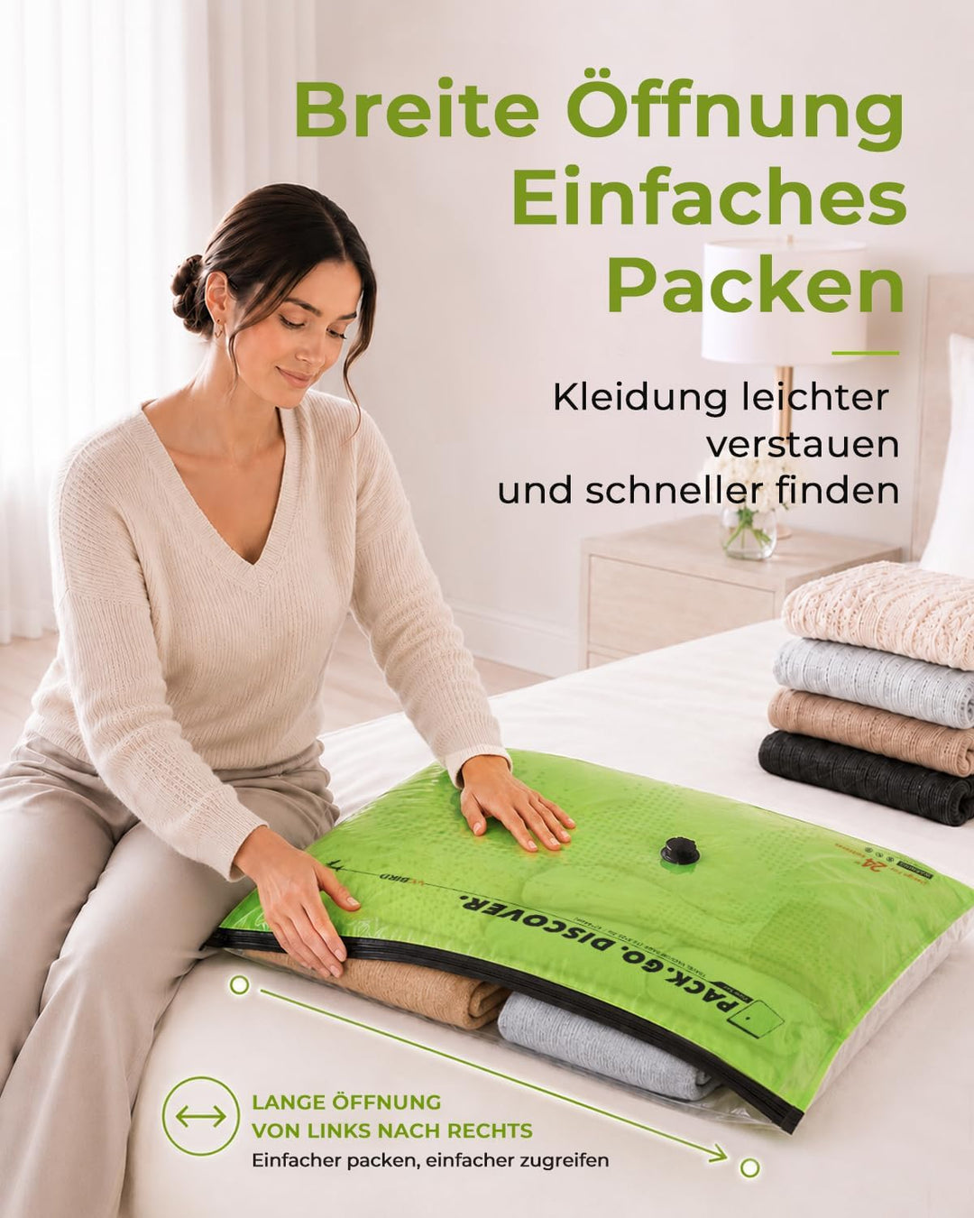Vacbird 10 Stück Vakuumbeutel für Kleidung, 4 x 40 x 54 cm, 4 x 47 x 64 cm, 2 x 47 x 64 x 12 cm, pla