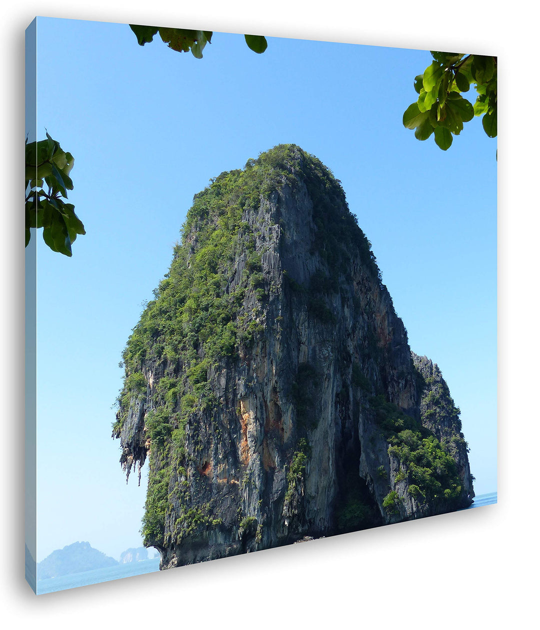 deyoli Insel in Thailand im Format: 60x60 als Leinwandbild, Motiv fertig gerahmt auf Echtholzrahmen,