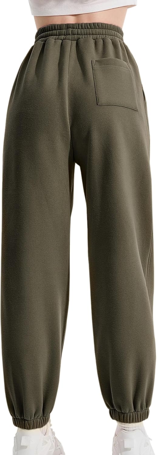 Rolanko Jogging Hose für Mädchen, Baumwoll Fleece Sport Joggers Trainingsanzug mit Mehreren Taschen