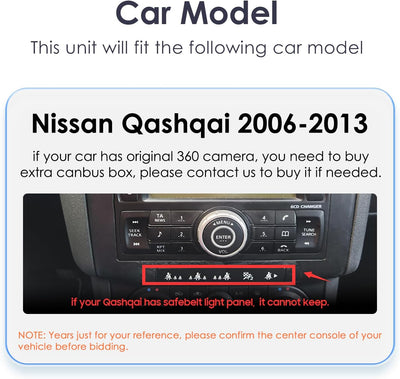 Ossuret Android 12 Auto Navigation Stereo für Nissan Qashqai J10 (2006-2013), 6+64GB GPS-Navigation