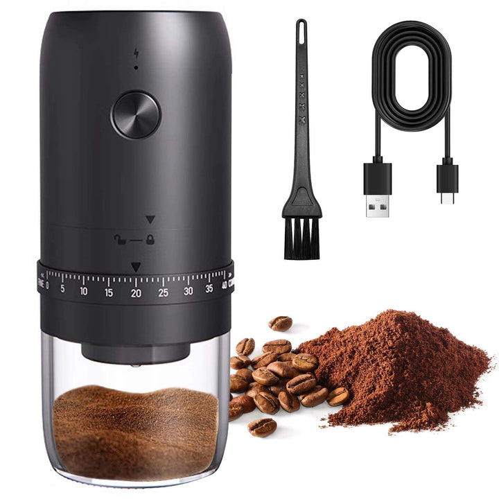 Elektrische Kaffeemühle, USB, wiederaufladbar, mit Keramik-Konik, tragbare Kaffeemühle mit mehreren