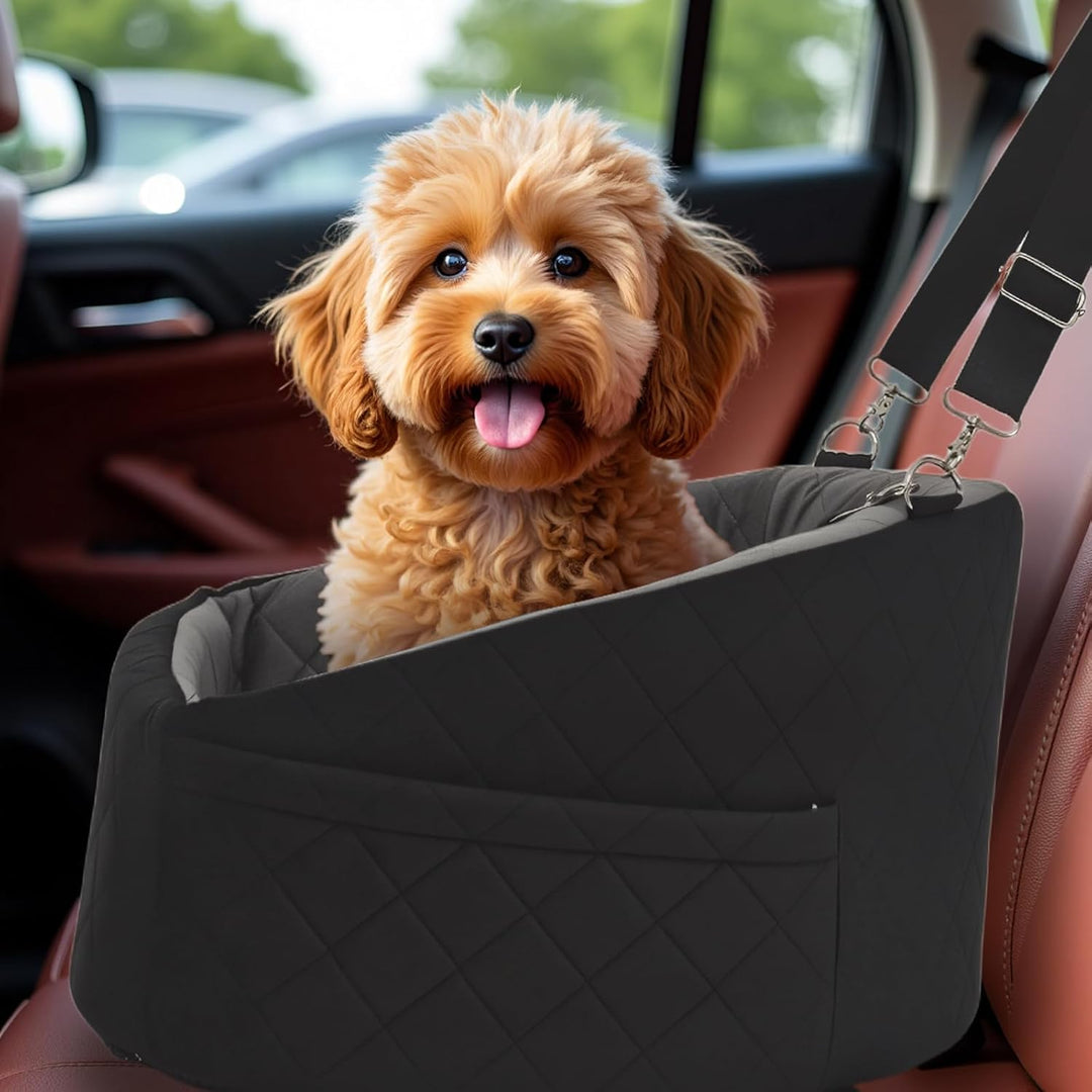 Hunde Autositz für kleine Hunde und Katzen,Waschbarer Hundesitz Auto für Haustiere mit Aufbewahrungs