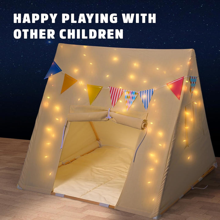 Yontwe Dreieckszelt für Kinder Innenzelte Kinderspielhaus faltbares Spielzelt Segeltuch-Kinderzelte