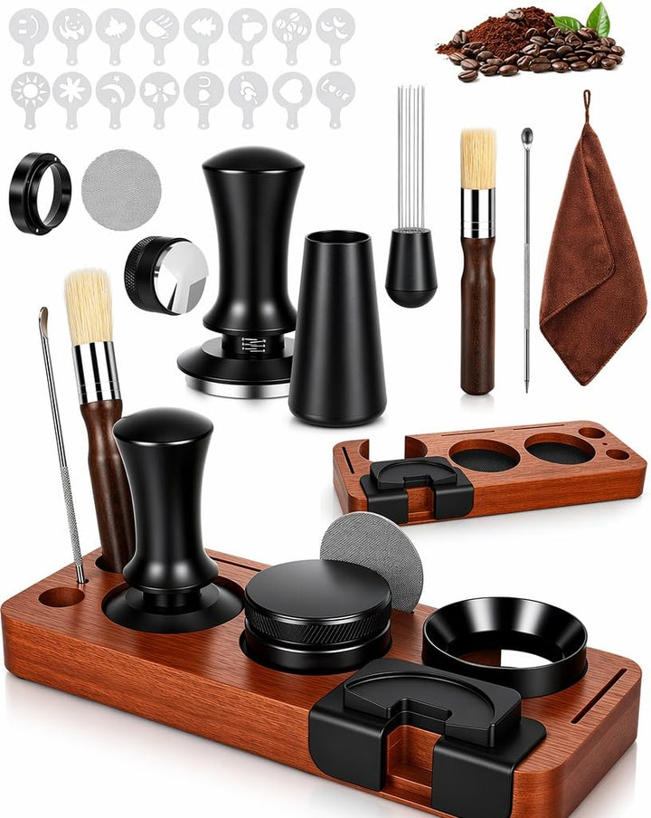 51mm Kaffee Tamper Set, 25 PCS Espresso Tamper, Kaffee Tamper 51mm mit Tamperstation, Coffee Leveler