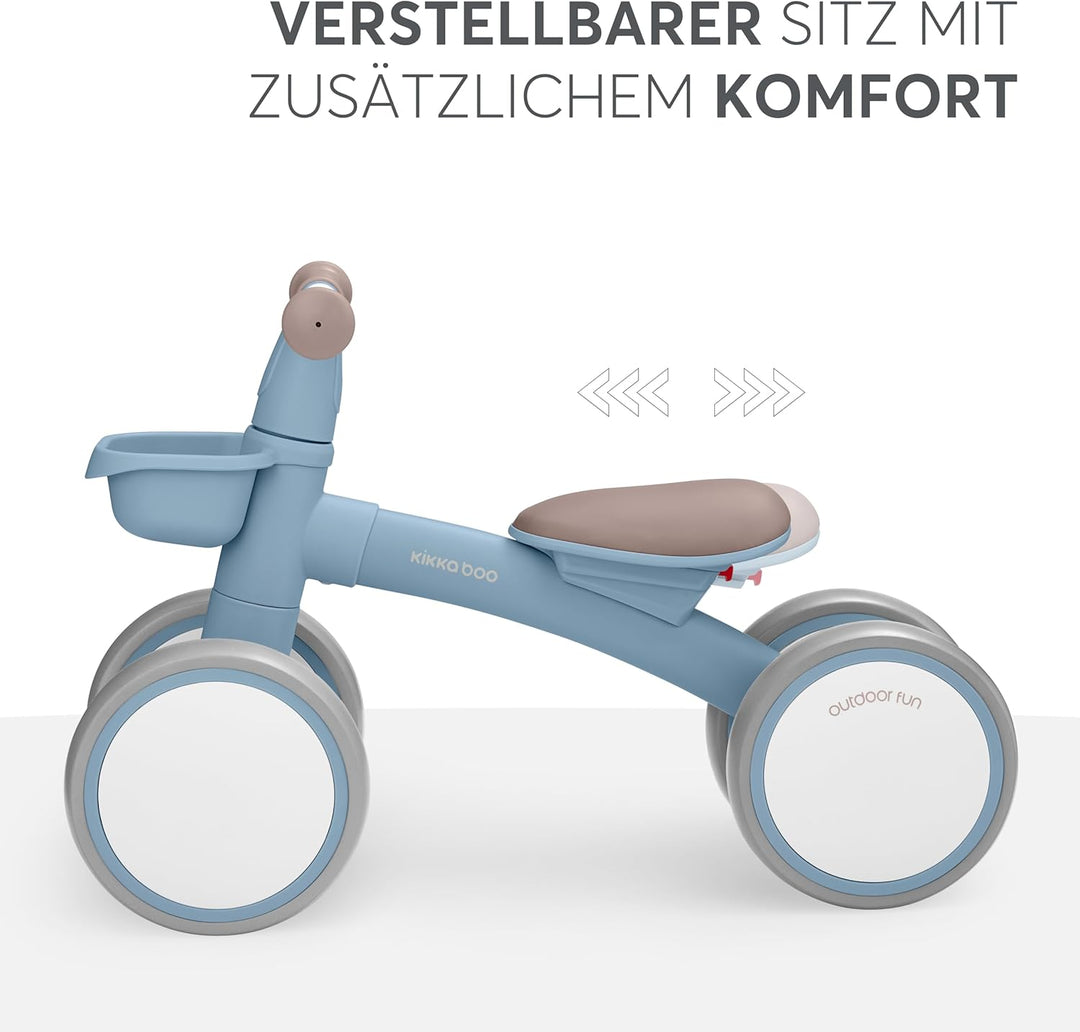 KikkaBoo ZIPI Fahrrad Ohne Pedale, Laufrad mit Korb, Einstellbar, Kinderspielzeug, Baby-Geschenk Bla