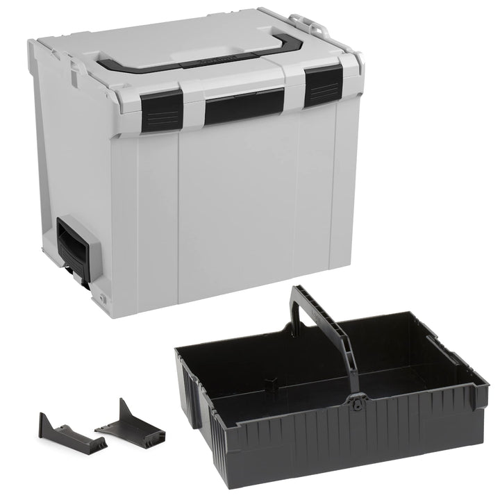 Bosch Sortimo L-BOXX 374 Grösse 4 grau | mit Einhängeeinsatz schwarz | Transportsystem Werkzeug | Id