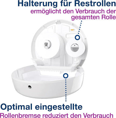 Tork 554000 Spender für Jumbo Toilettenpapier T1 / Tork Toilettenpapierspender mit extra hoher Kapaz