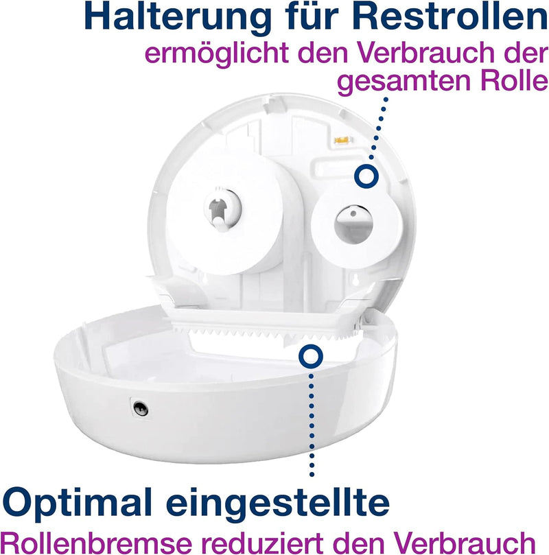 Tork 554000 Spender für Jumbo Toilettenpapier T1 / Tork Toilettenpapierspender mit extra hoher Kapaz