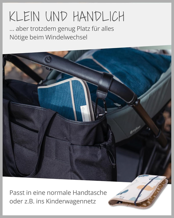 ULLENBOOM ® Windeltasche für unterwegs (Made in EU) - Wickeltasche für bis zu 3 Windeln, Feuchttüche