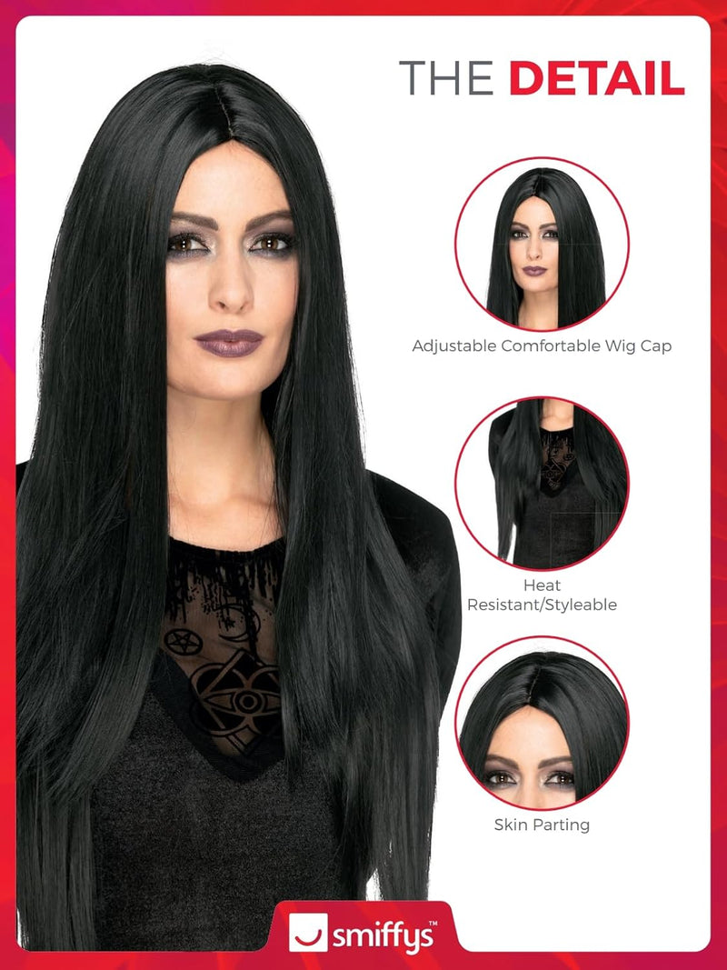 Deluxe Witch Wig OS Black, OS Black