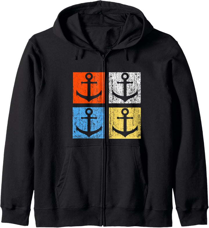 Vintage Retro Anker Schiffsanker Norddeutsch Geschenk Kapuzenjacke