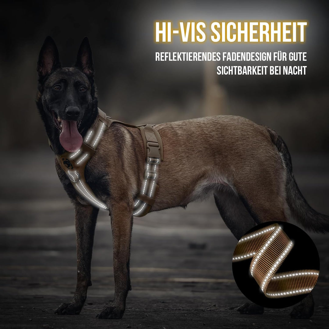 OneTigris Hundegeschirr, Diesel Einstellbar Taktisches Geschirr Weich Gepolstert Brustgeschirr für m