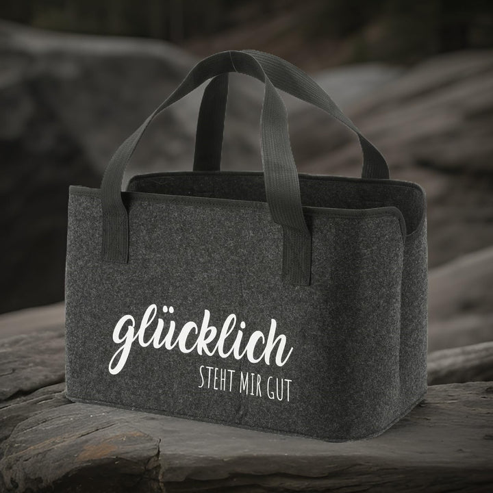 MC-Trend faltbare XL Filztasche mit lustigen Sprüchen aus 3 mm starkem Filz praktische Tasche zum Ei