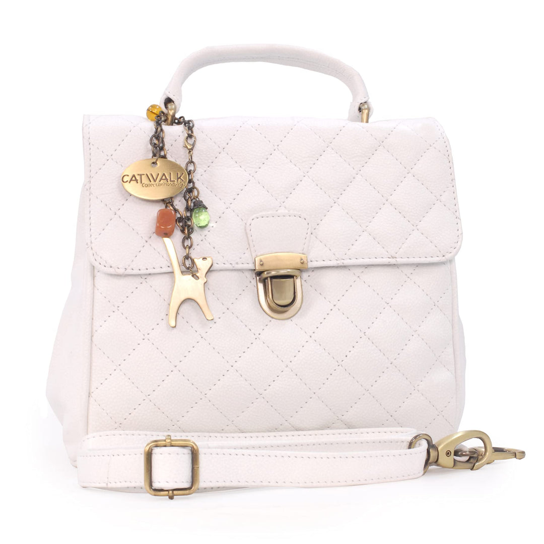 Catwalk Collection Handbags - Gesteppte Leder - Handtasche/Schultasche/Henkeltasche - Handtasche mit