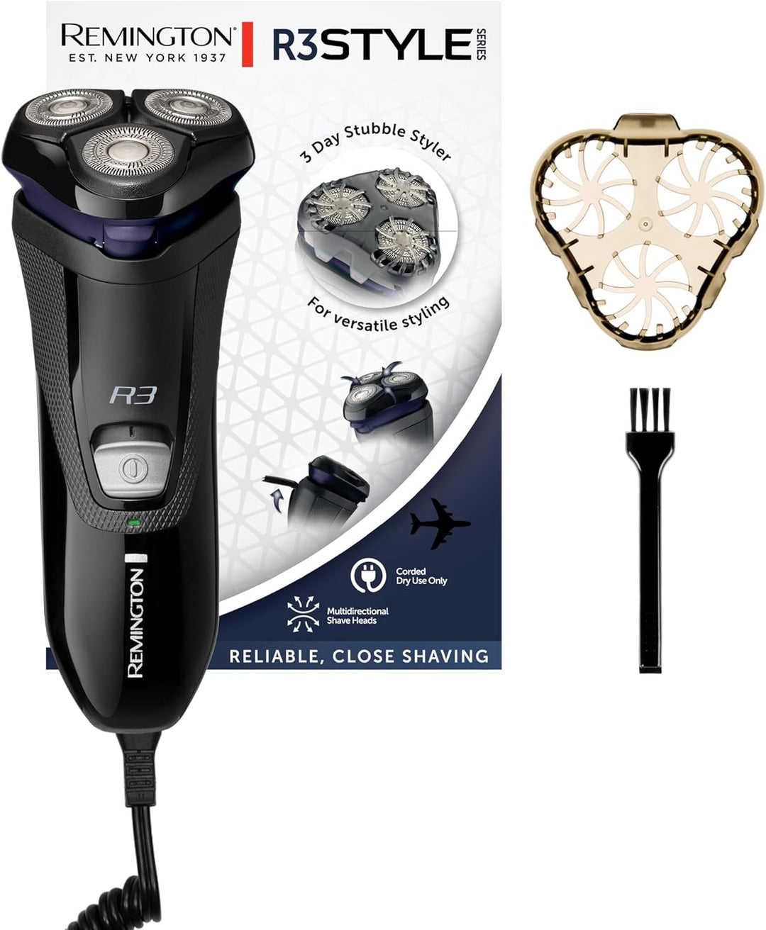 Remington Elektrischer Rasierer Herren [Trocken-Rasierapparat] R3 (Netzbetrieb, Comfort Detailtrimme