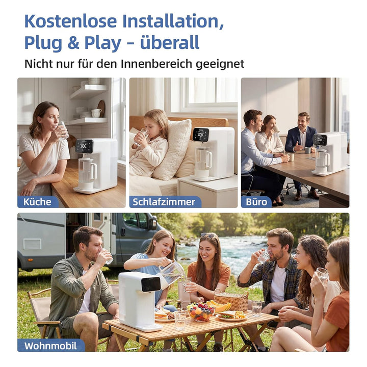 Auftisch Osmoseanlage Trinkwasser,6-stufiger Filtration gegen Nitrat & PFAS,Abwasserverhältnis 4:1,T