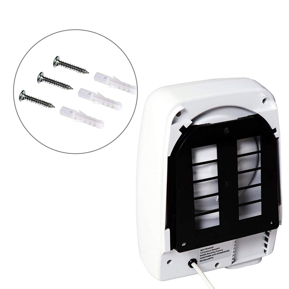 Bakaji Secador de Manos Eléctrico Automático secador de Aire Caliente de Pared - Baño Rápido con Sen