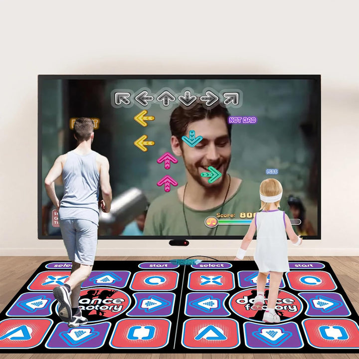 Tanzmatte für Kinder, doppelte Tanzmatte für TV, elektronisch mit kabellosem Controller, rutschfest,