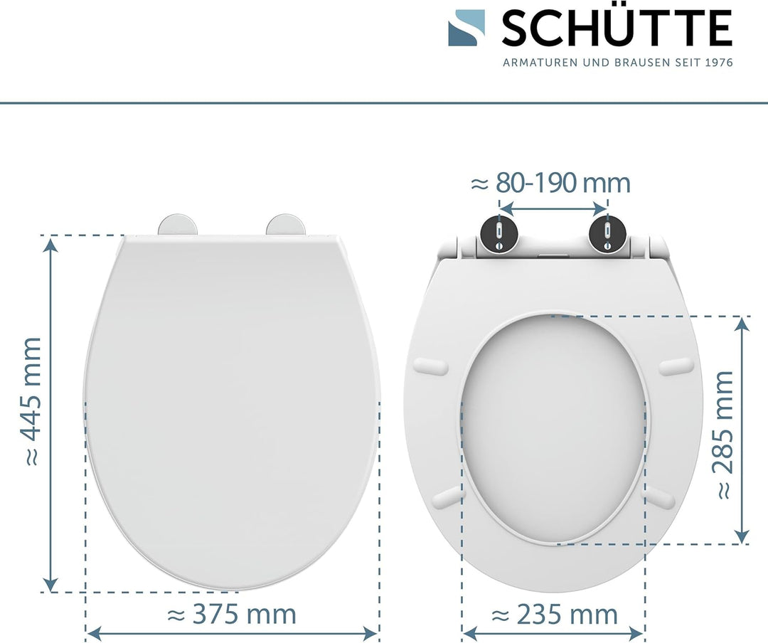 WC-Sitz mit Absenkautomatik | thermoplast | Abnehmbarer Klodeckel aus bruchsicherem Material | Einfa