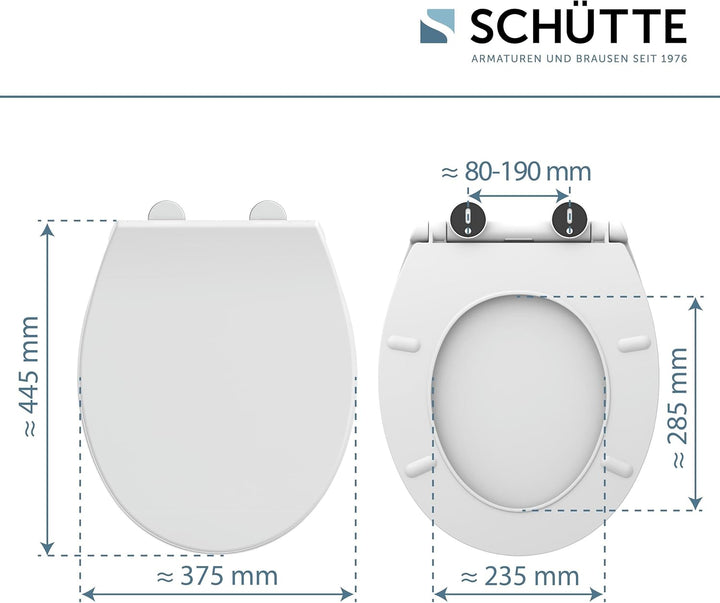 WC-Sitz mit Absenkautomatik | thermoplast | Abnehmbarer Klodeckel aus bruchsicherem Material | Einfa