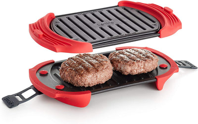 Lékué Microwave Grill, Mikrowellen-Grill, Stahl, rot und schwarz, 25,2 x 14,8 cm Standard