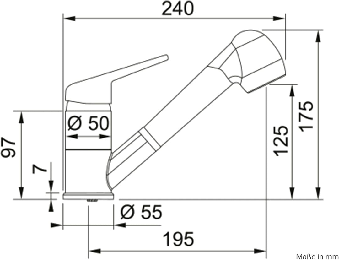 Franke Prince II Einhebelmischer onyxfarben 115.0470.675, mittel, Onyx
