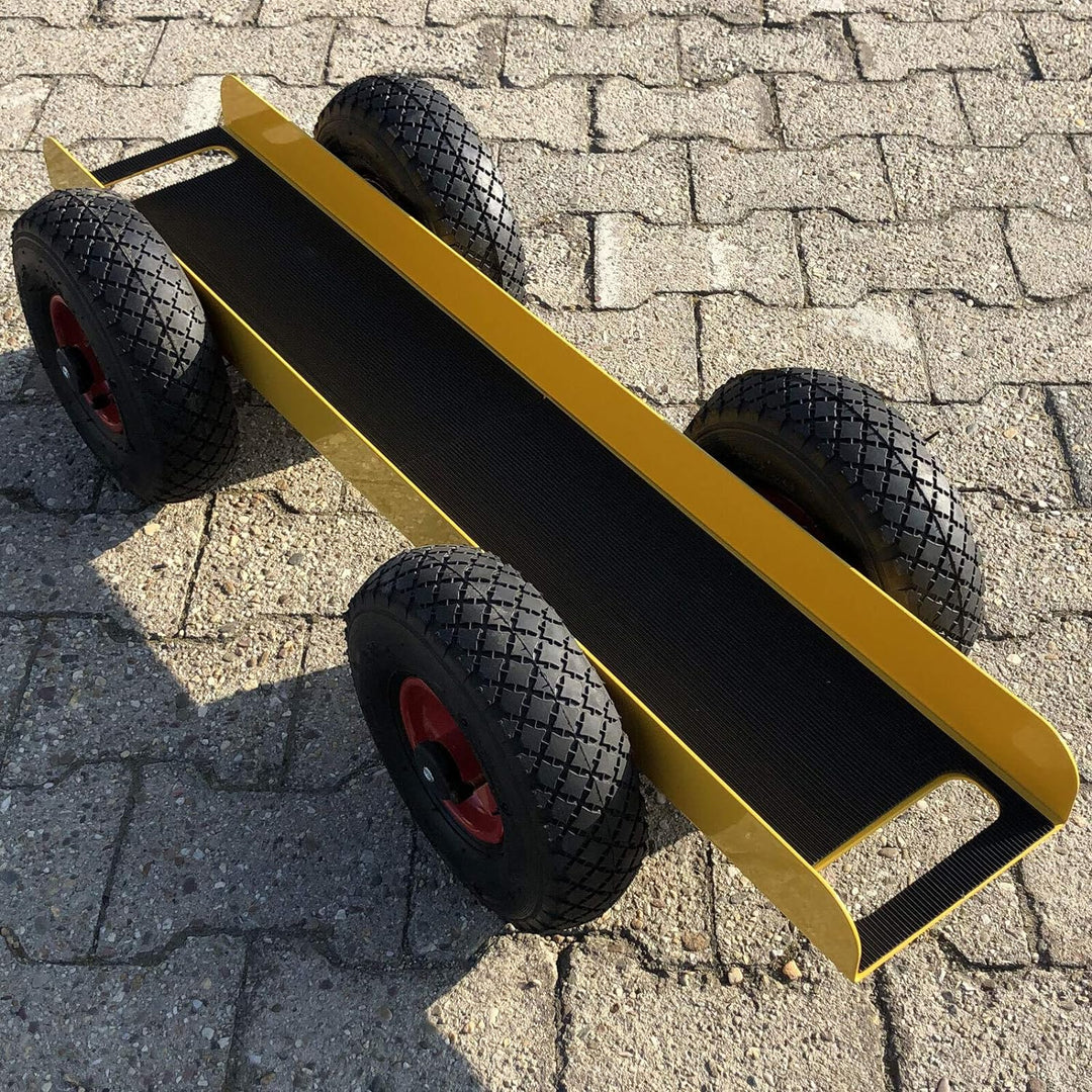 Ravendo Plattenwagen 4 Rad 300 Kg Länge 98,5 cm Schwerlast Lasten Karre Transportkarre Luftreifen Ma