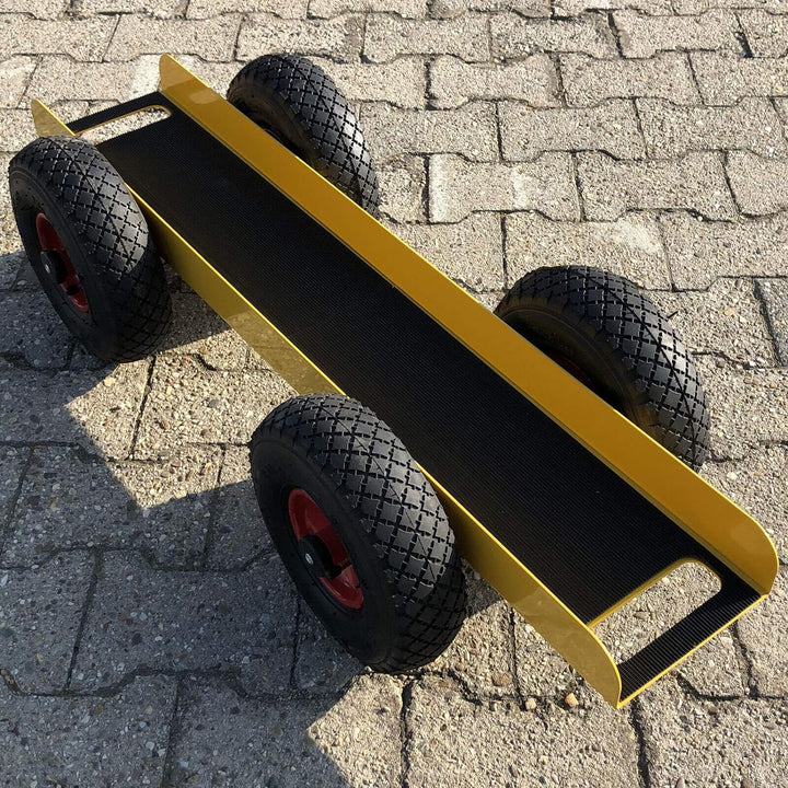 Ravendo Plattenwagen 4 Rad 300 Kg Länge 98,5 cm Schwerlast Lasten Karre Transportkarre Luftreifen Ma