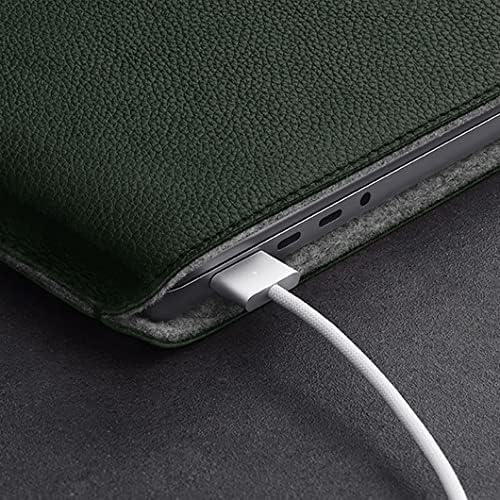 Woolnut Leder Sleeve Case Hülle Tasche für MacBook Pro 13 UNT Air 13/13.6 Zoll - Grün Grün MacBook P