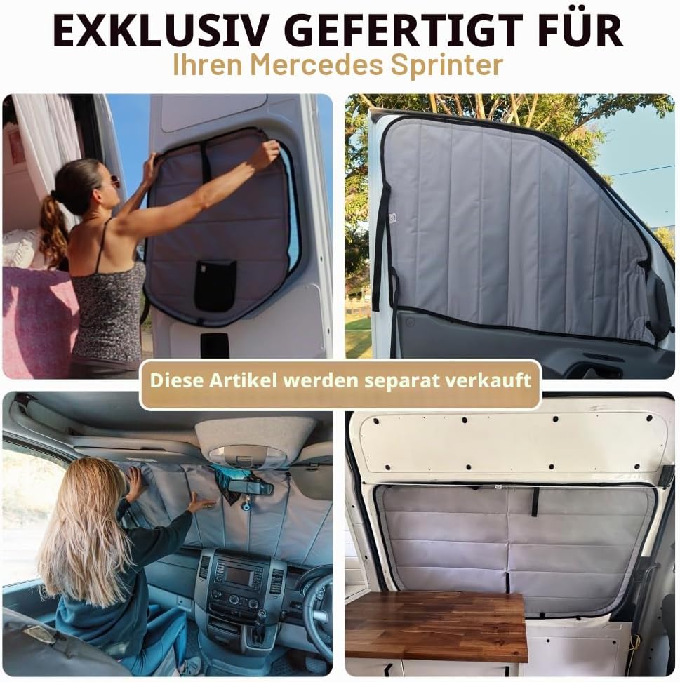 Living in a Bubble Isolierte Verdunkelungs-Schiebetürfensterabdeckung für Mercedes Sprinter (2007-Ak