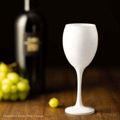 PLATINUX Weisse Weingläser Set 6 Teilig 320ml aus Glas massiv Getränkeglas Weissweingläser Rotweingl