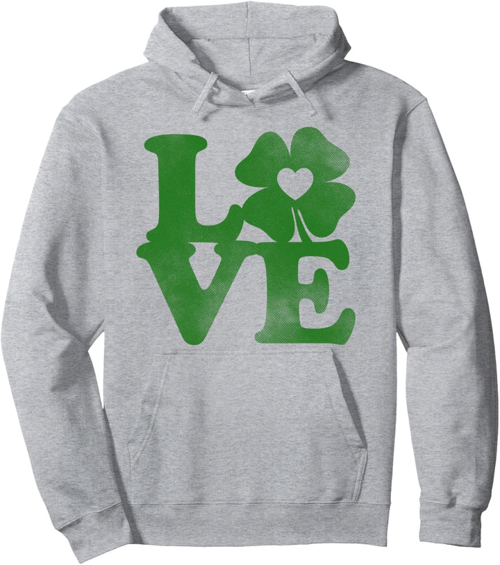 Love Graphic Irland Irish St. Patrick's Day Kleeblatt, Grün Pullover Hoodie