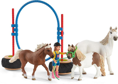 schleich 72149 Agility bei der Pferdebox, ab 3 Jahren, FARM WORLD - Spielset, Teile