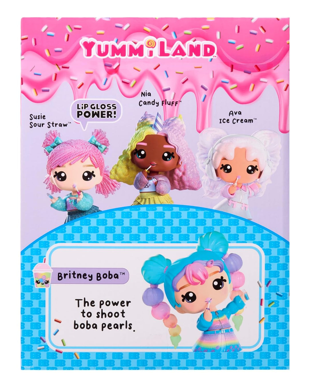 Yummiland Large Doll - Britney Boba – Enthält 1 Puppe, Duftenden Lipgloss zum Selbermachen, Anpassba