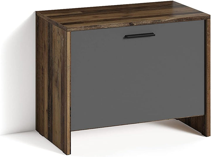 byLIVING Sitzbank Ben/Schuhschrank in Old Wood Dunkelbraun/Front anthrazit/kleine Flur-Kommode mit K