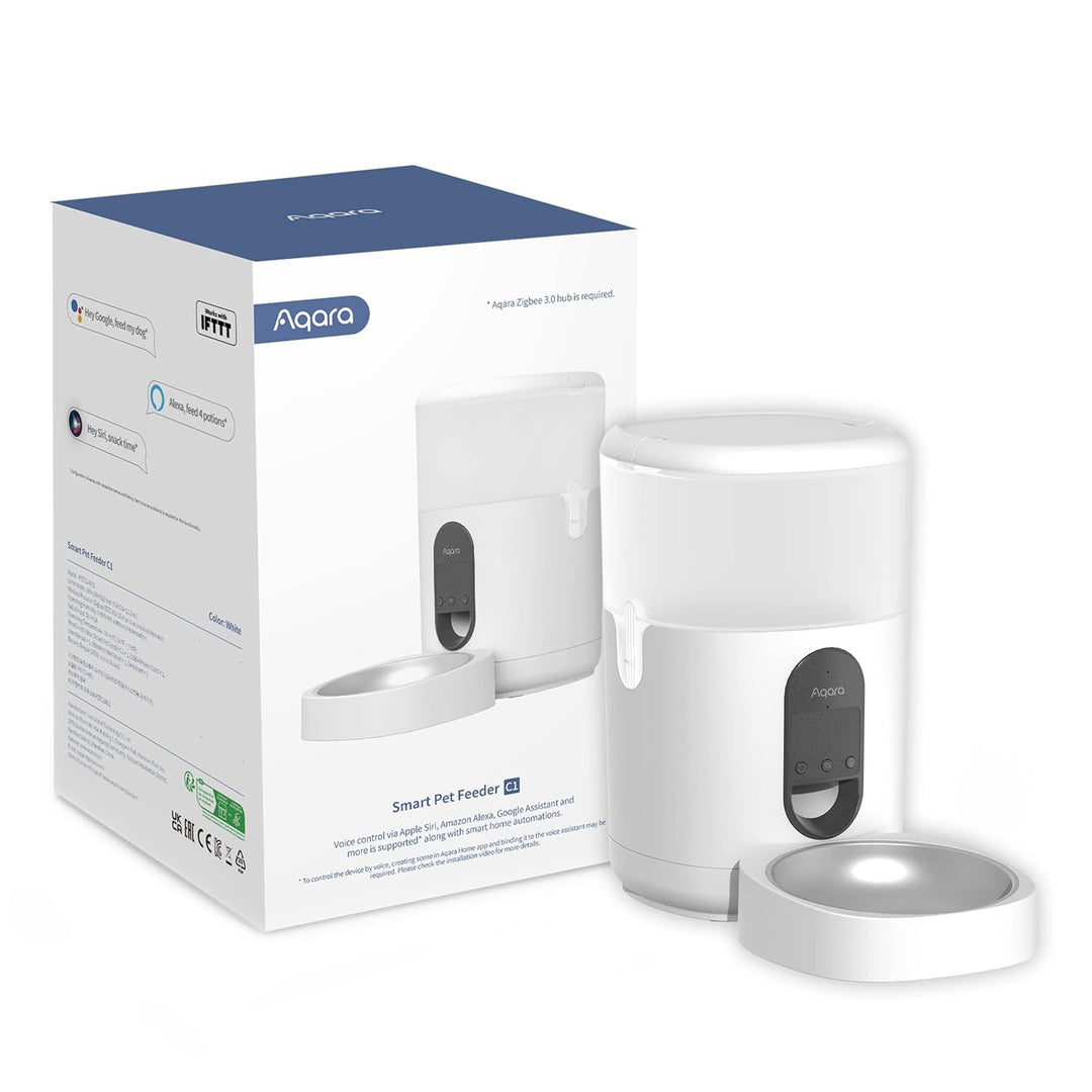 Aqara Smarter Futterautomat C1, ERFORDERT AQARA Zigbee 3.0 HUB, Futterautomat für Katzen und Hunde,