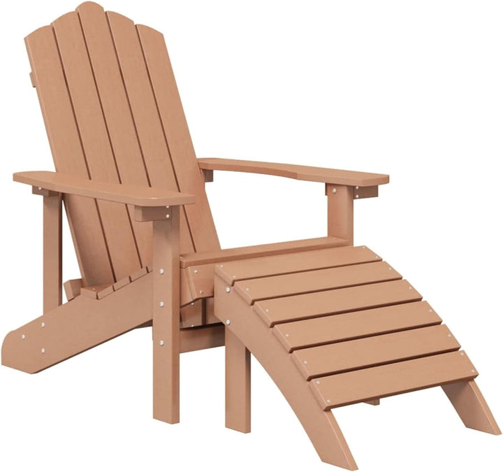 Gecheer Adirondack Gartenstühle mit Hocker & Tisch Gartensessel Deckchair Holzstuhl Stuhl Sessel Ter