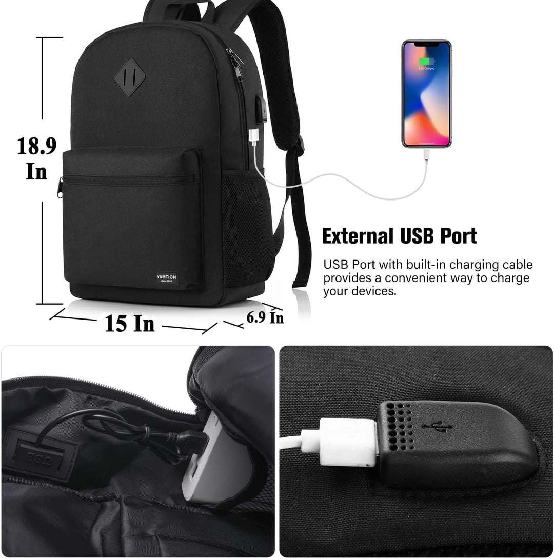 YAMTION 17,3 Zoll Rucksack Schule,Rucksack Herren und Damen,Schulrucksack Jungen Teenager Schulranze