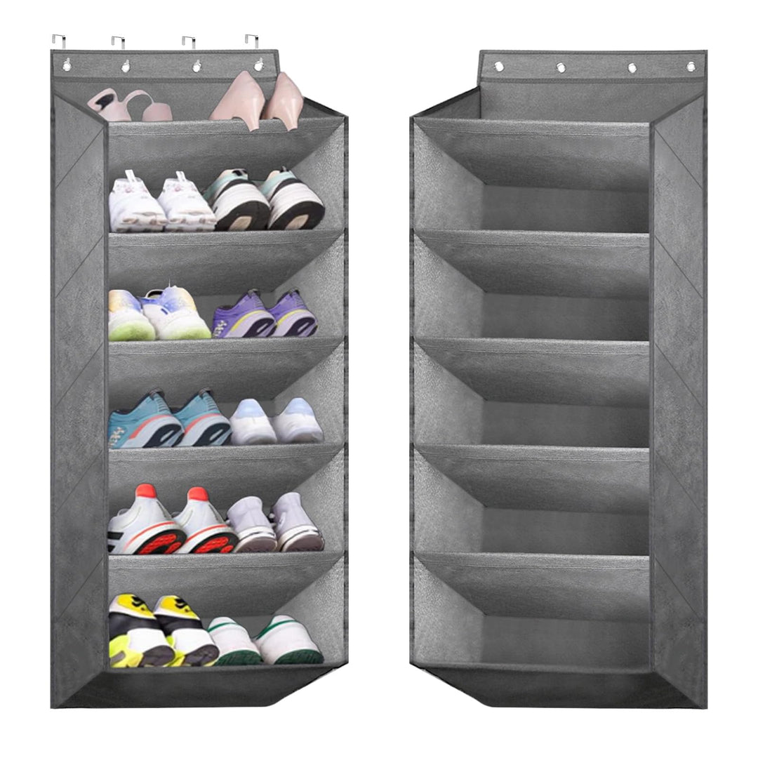 Schuhregal Tür, Schuhregal Hängend, Schuh Organizer Hängend, Schuhaufbewahrung Tür mit 6 Tiefen Tasc