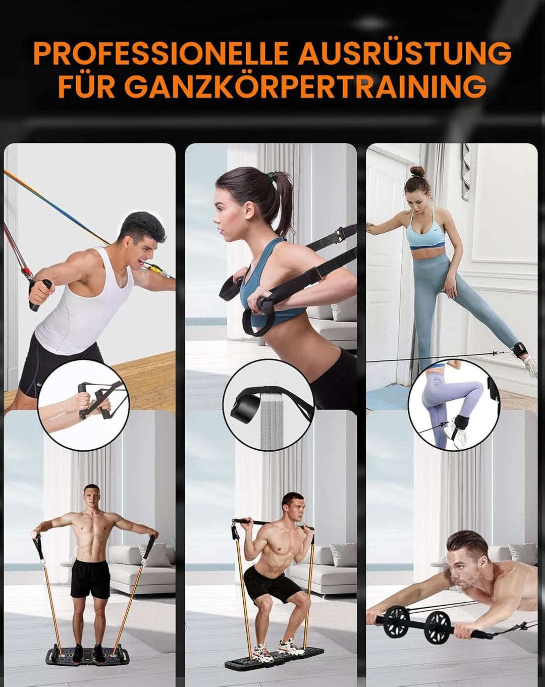 22-in-1 Home Gym Equipment, Portable Push Up Stands Press Up Board Handles for floor Home Gym System