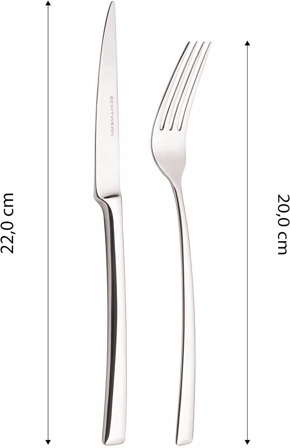 ECHTWERK Tafelbesteck Avelino, Silber Edition, 30-teilig, Essbesteck für bis zu 6 Personen, Edelstah