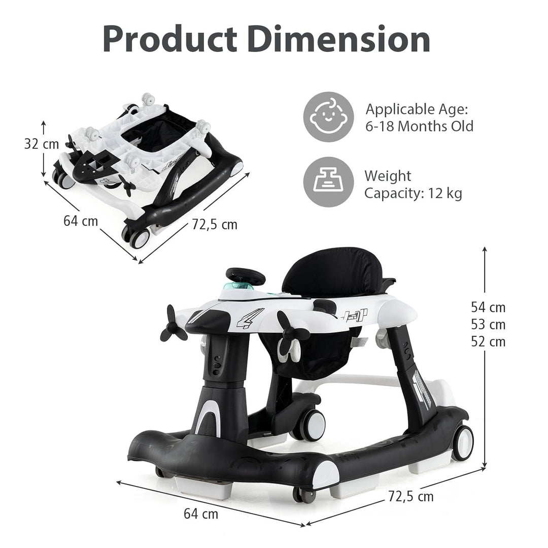 LIFEZEAL Baby Lauflernhilfe, Klappbares Babywalker mit einstellbarer Geschwindigkeit, 6 in 1 Laufaut