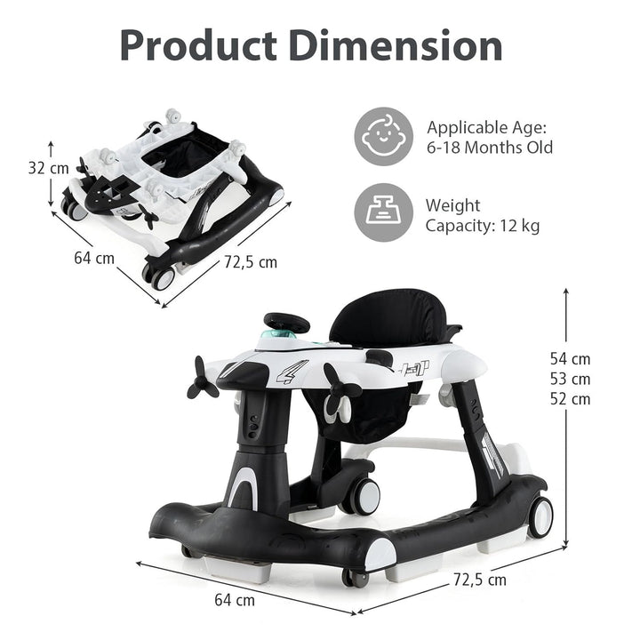 LIFEZEAL Baby Lauflernhilfe, Klappbares Babywalker mit einstellbarer Geschwindigkeit, 6 in 1 Laufaut