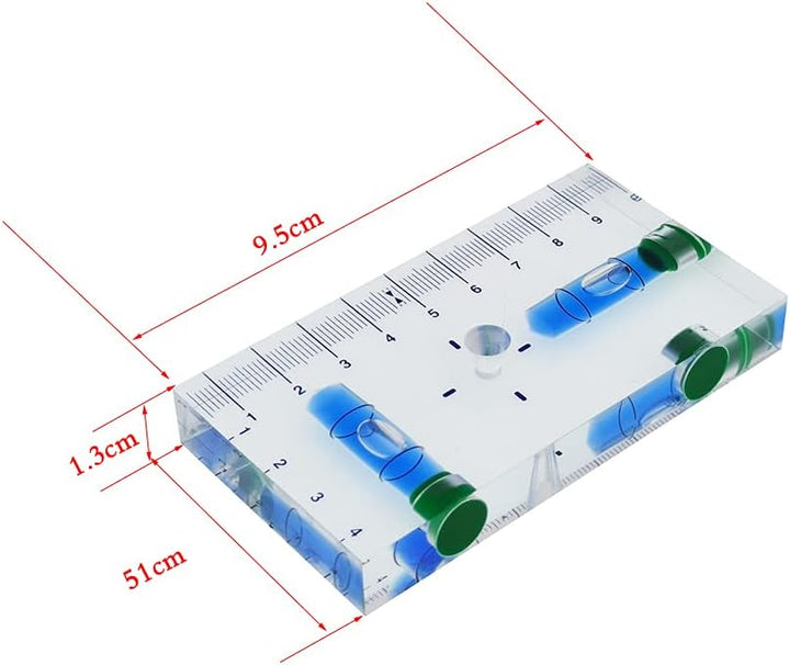 umei Transparente Multifunktions-Wasserwaage mit Magnetskala, T-Typ, 95 x 51 x 13 mm, Blau